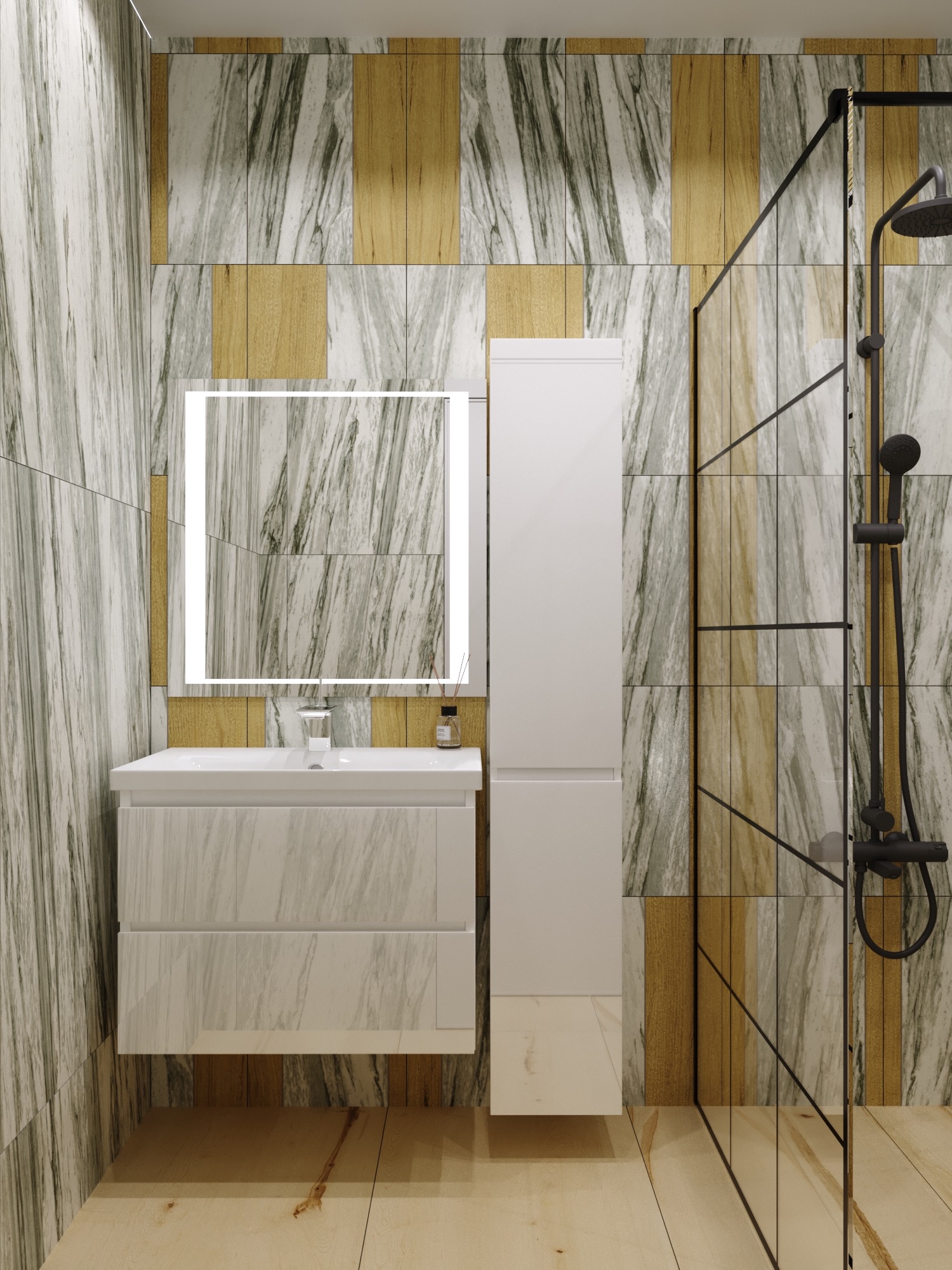 Тумба подвесная "Даймонд 80", Комо 80, Люкс белая, PLUS