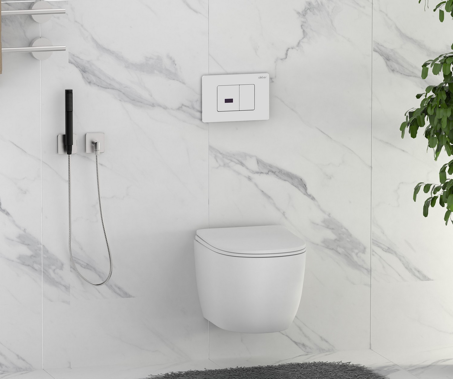 Кнопка смыва сенсорная ABBER AC0122SMW белая матовая