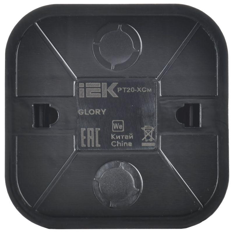 Розетка телефонная ОП RJ11 GLORY РТ20-ХСм сталь матов. IEK ETH10-K46M