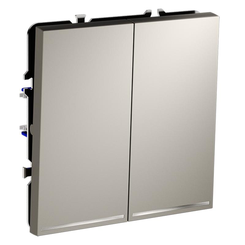 Переключатель проходной 2-кл. СП S70 10А с подсветкой механизм кашемир Voltum VLS020403