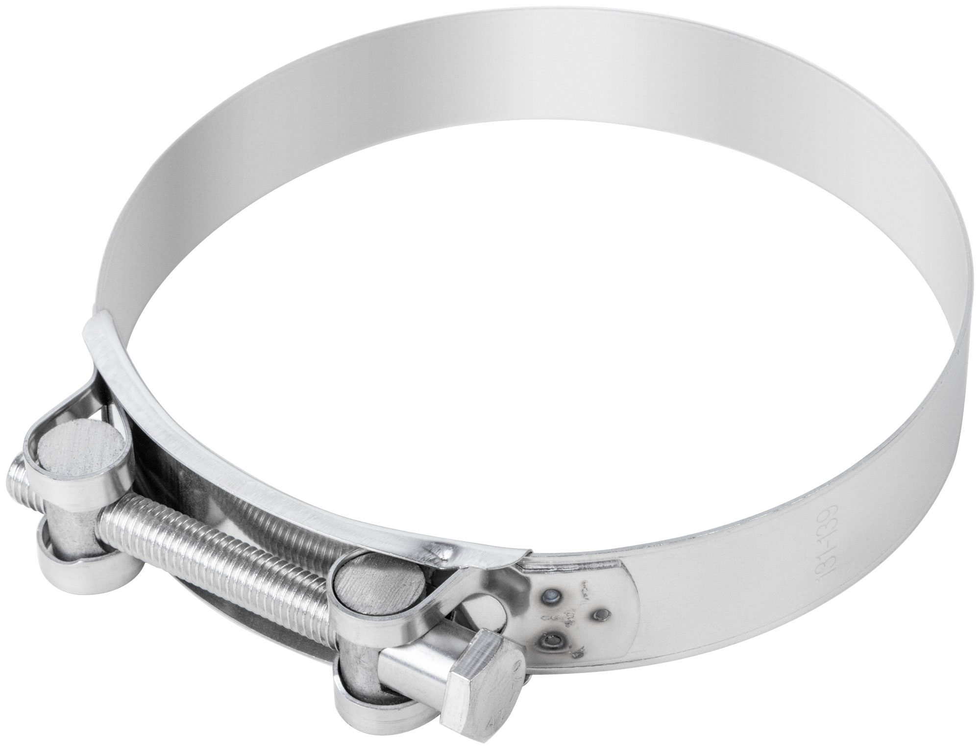 Хомут обжимной силовой шарнирный, нерж.сталь 131-139 мм
