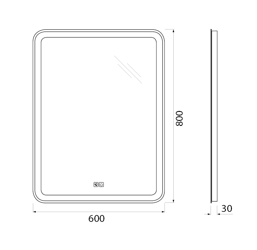 Зеркало BelBagno SPC-MAR-600-800-LED-TCH-PHONE