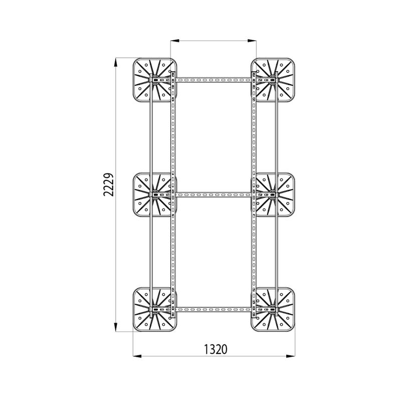 Конструкция опорная для установки оборудования TECHNORAPTOR FOOT 1000х2000 тип 2 HD КМ TR0211