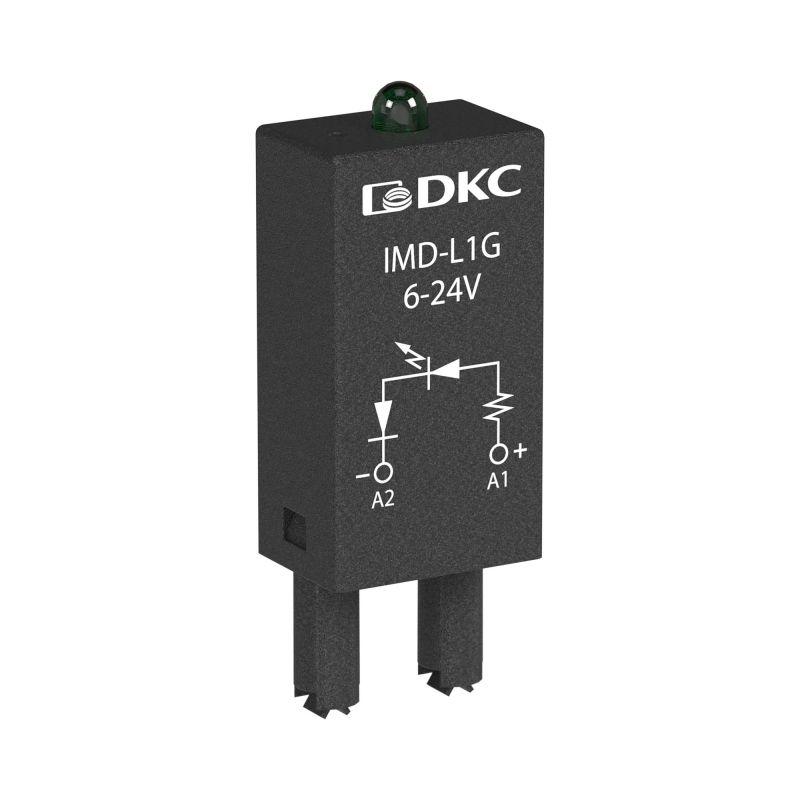 Модуль индикации и защиты LED зел.+варистор (A1+) 120В AC/DC DKC IMD-LV3G