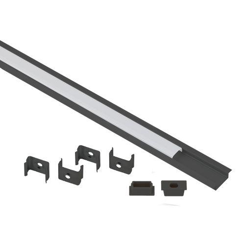 Комплект с врезным анодированным профилем 2206B 22х6мм. 2м черн. САВ251 Эра Б0062792