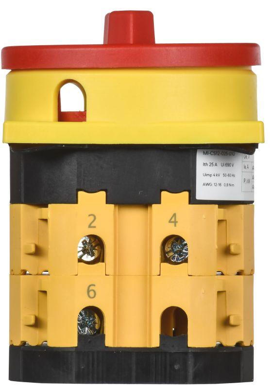 Переключатель кулачковый 25А (сх. 10) закрытая рукоятка авар. IEK MI-CS12-025-010