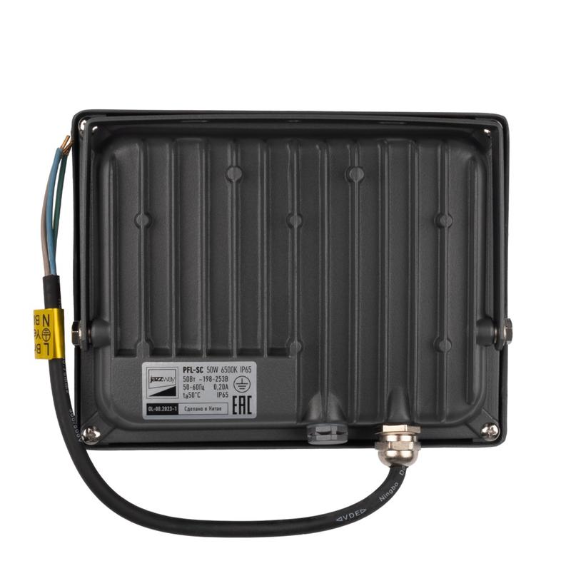 Прожектор светодиодный PFL-SC 50Вт 6500К IP65 190-260В ДО закален. матов. стекло JazzWay 5001435