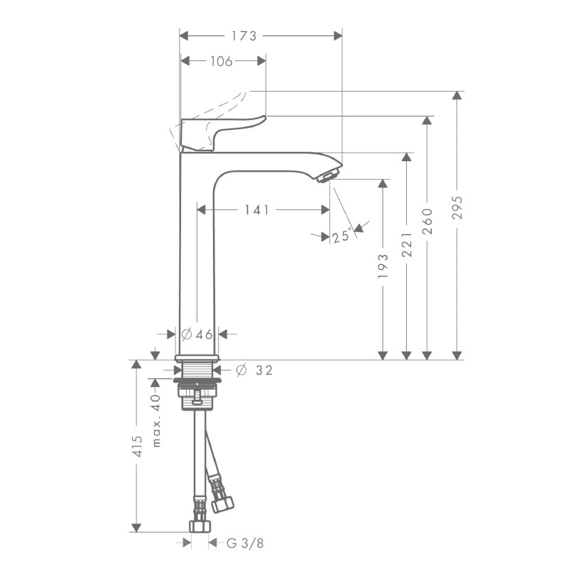 Смеситель Hansgrohe Metris 31185000 для раковины