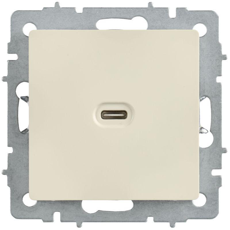 Розетка СП BRITE РЮ12-1-БрКр USB C 65Вт высокоскор. заряд. беж. IEK BR-U13-065-K10
