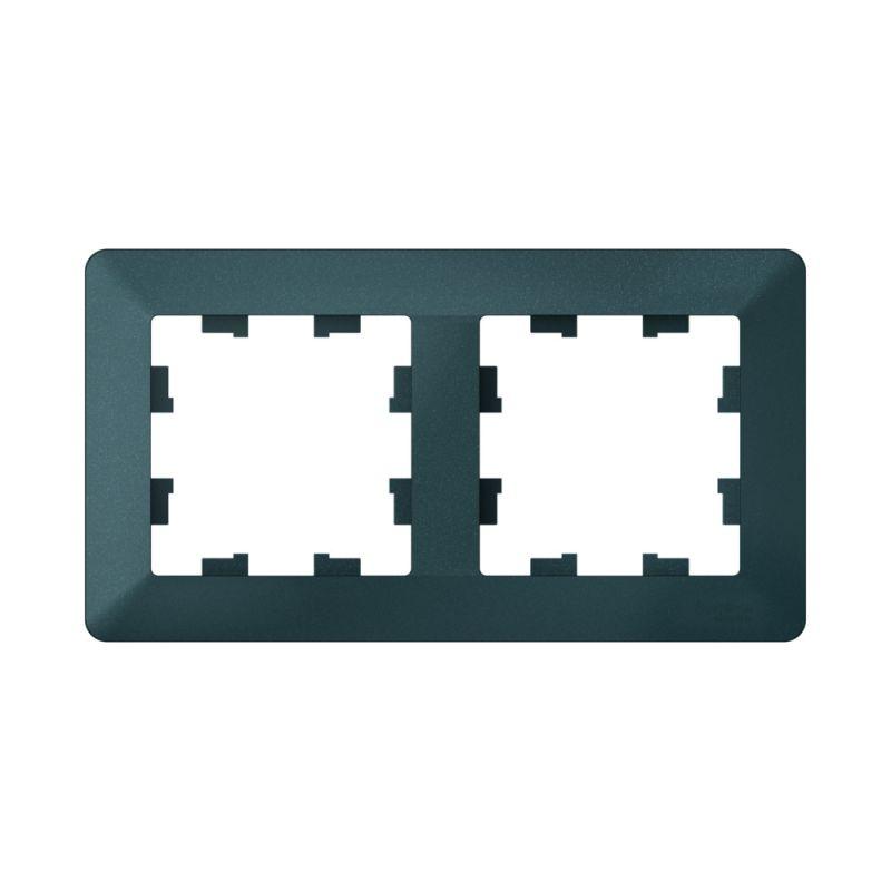 Рамка 2-м AtlasDesign Air изумруд/дым. черн. SE ATN220802