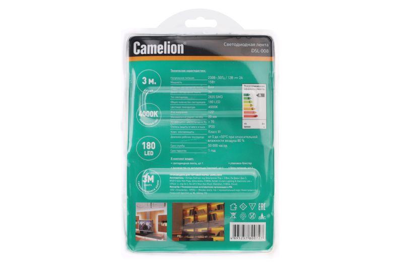 Лента светодиодная DSL-008 2835-60D IP20 4000К (уп.3м) Camelion 15694