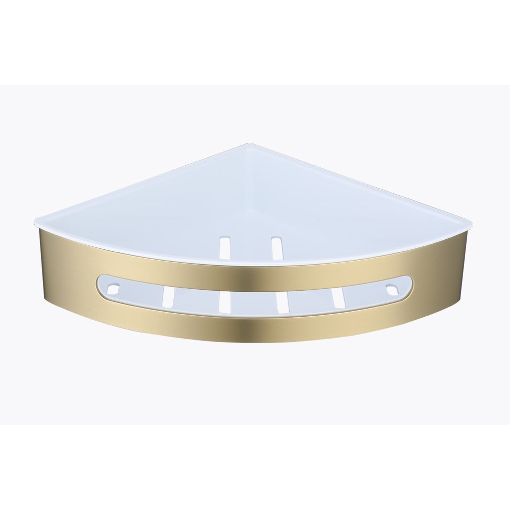 Полка для ванной комнаты угловая Raglo R340.01.03, золотой сатин