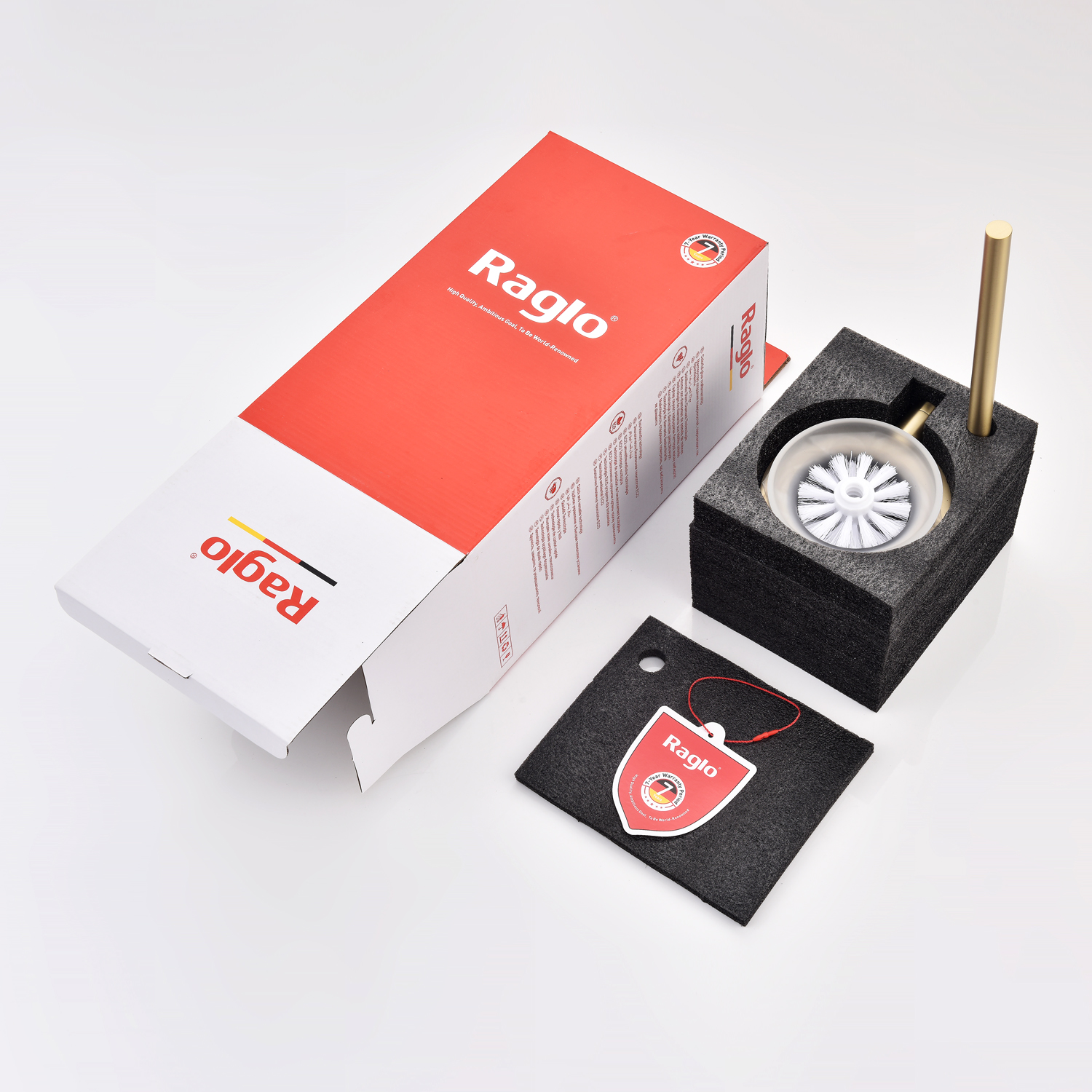 Ершик настенный Raglo R300.10.03, золотой сатин