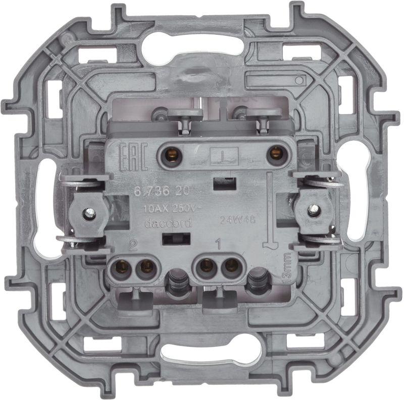 Выключатель 2-кл. Inspiria 10А IP20 250В 10AX механизм бел. IEK 673620