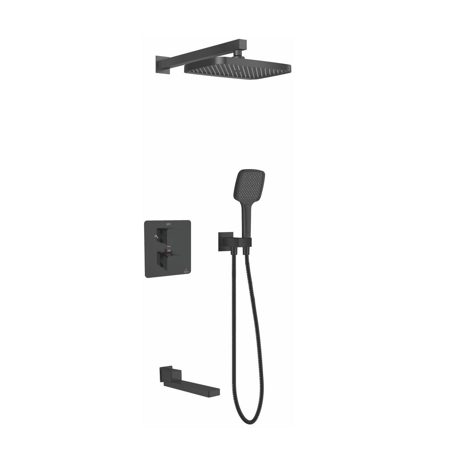 Душевая система с термостатом встраиваемая Rose R1595H, белый/хром