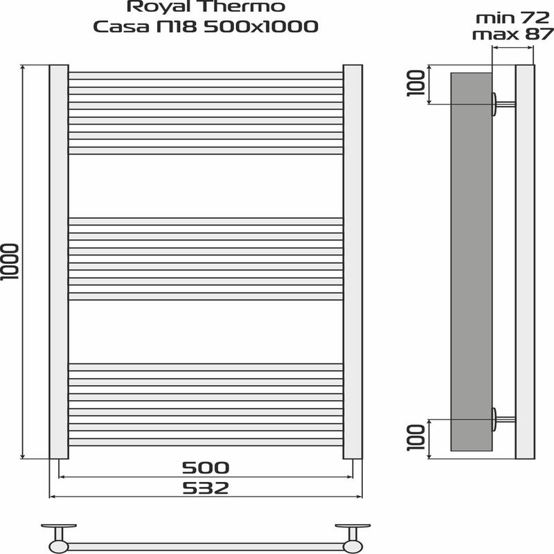 Полотенцесушитель Casa П18 500х1000 Royal Thermo НС-1434005