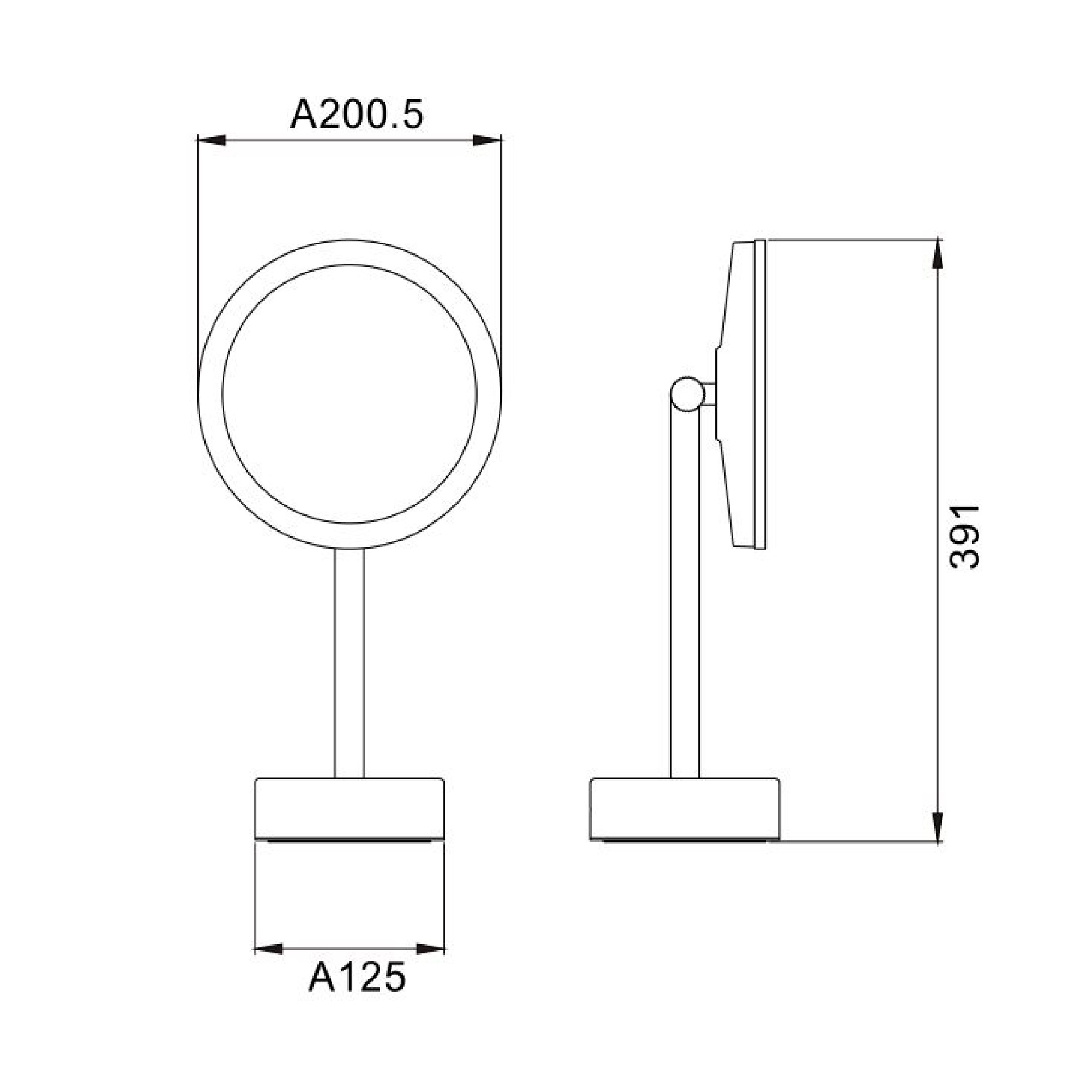 Зеркало косметическое с подсветкой JAVA S-M551LB, матовое золото