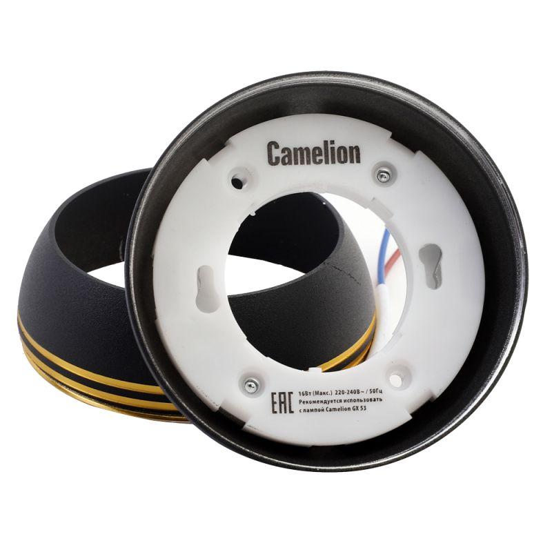 Светильник встраиваемый IP20 металлический под лампу GX53 LGX53-03 C02 черн. Camelion 15398