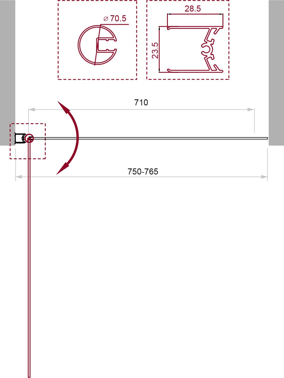 Душевая шторка на ванну BelBagno UNO-V-1-75/150-C-Cr