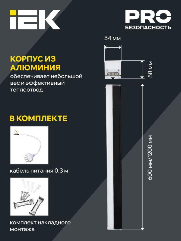 Светильник светодиодный 1010 40Вт 6500К 1200мм магистральный линейный черн. IEK LT-LDCK-8-1010-040-65-K02