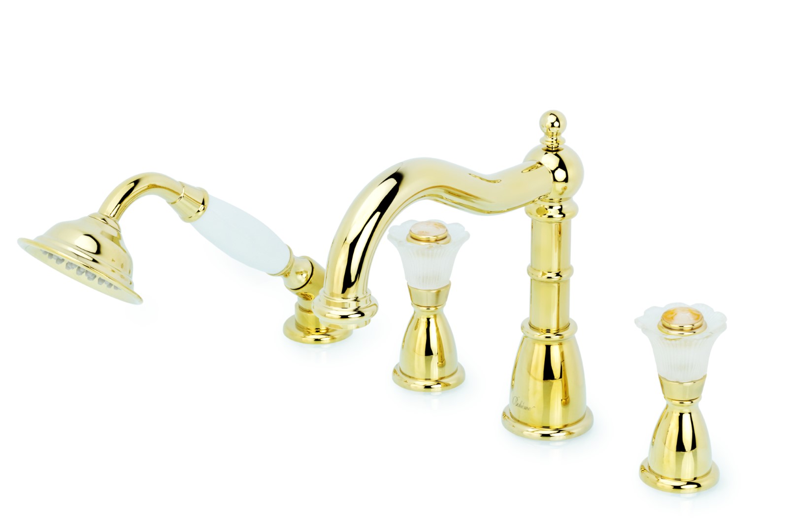 Смеситель врезной на 4отв. Camelia золото_Комплект