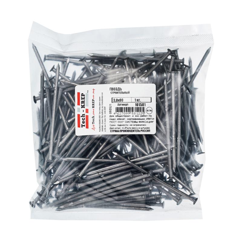 Гвоздь строительный 3.0х80 (уп.1кг) Tech-Krep/Zitar 101581
