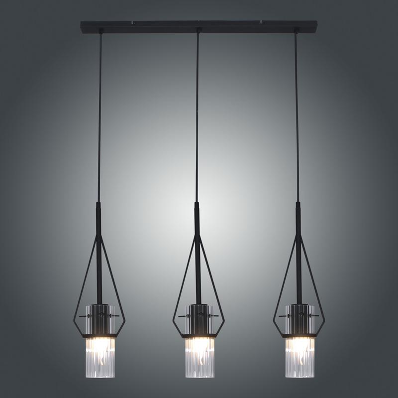 Светильник "Вираж" 231 (плафон 0016) НСБ 01-3х60-175 Е27 [ИМ] подвесной черн. Элетех 1005405278