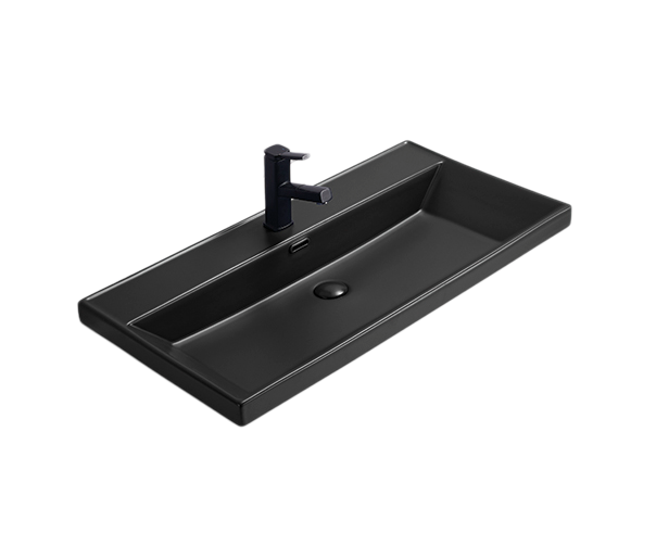 Раковина Gid Bm5580s 72206 встраиваемая сверху черная матовая 81x46.5x15