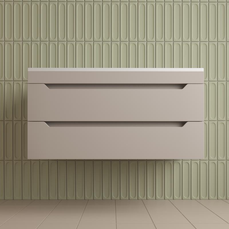 Тумба подвесная "Остин" под раковину Фортуна 100 2 ящ крем эмаль PLUS