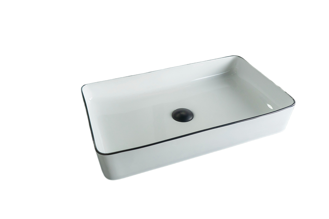 Раковина Gid Nc9399 52225 накладная белая / черная 60x34x11