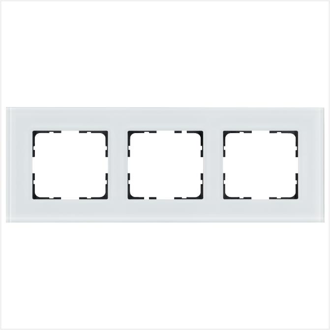 Рамка 3-м G-Glass стекло бел. White Glass Jasmart G1003GW