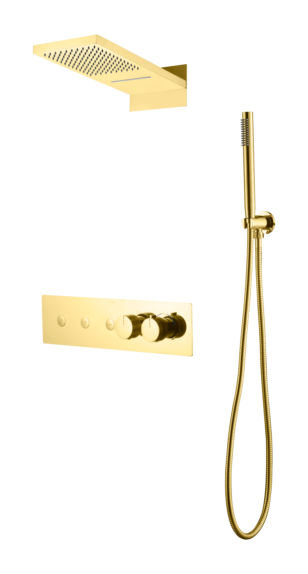 Встроенная душевая система FUSION с термостатом, трехпозиционная GOLD