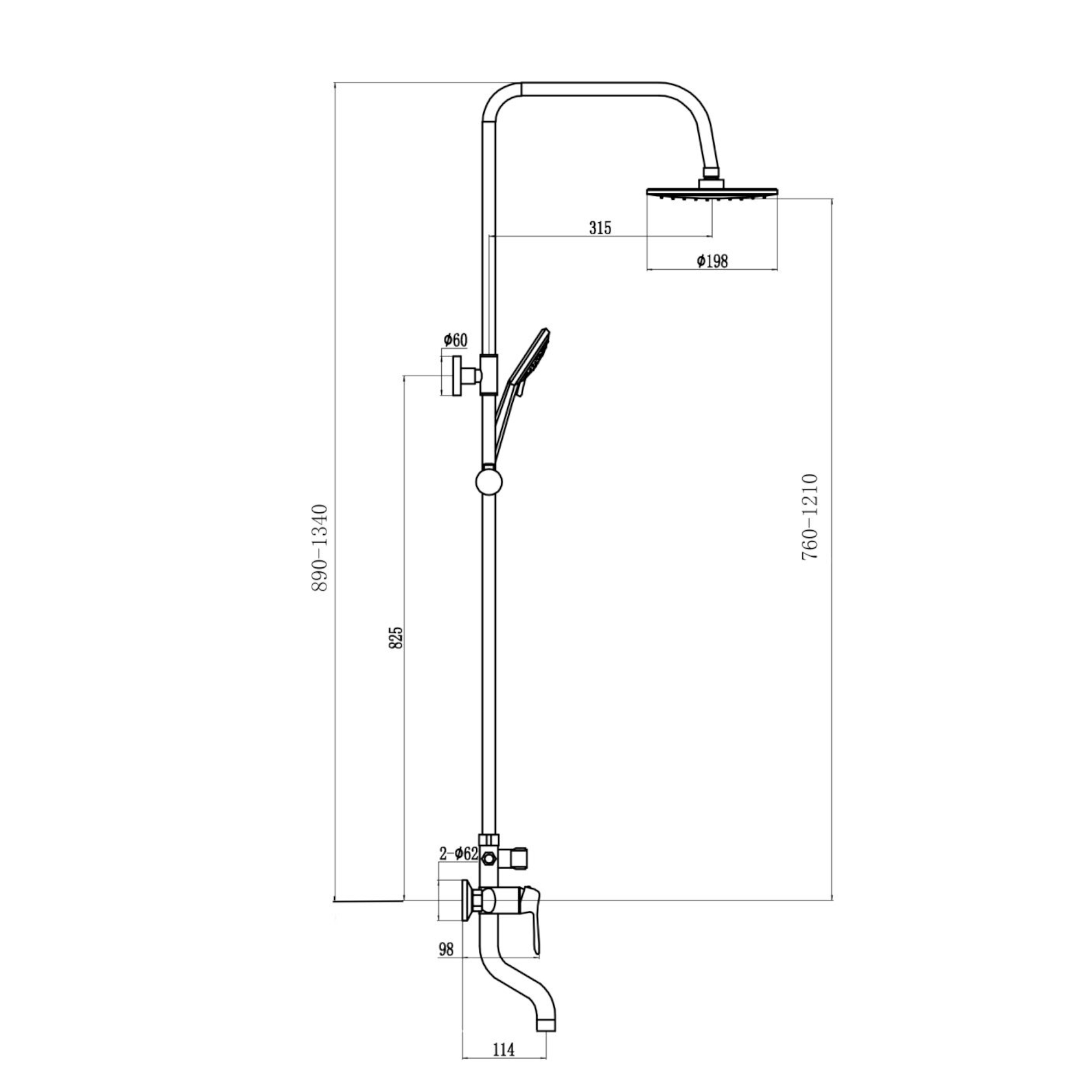Душевая система Fmark FM2401, хром