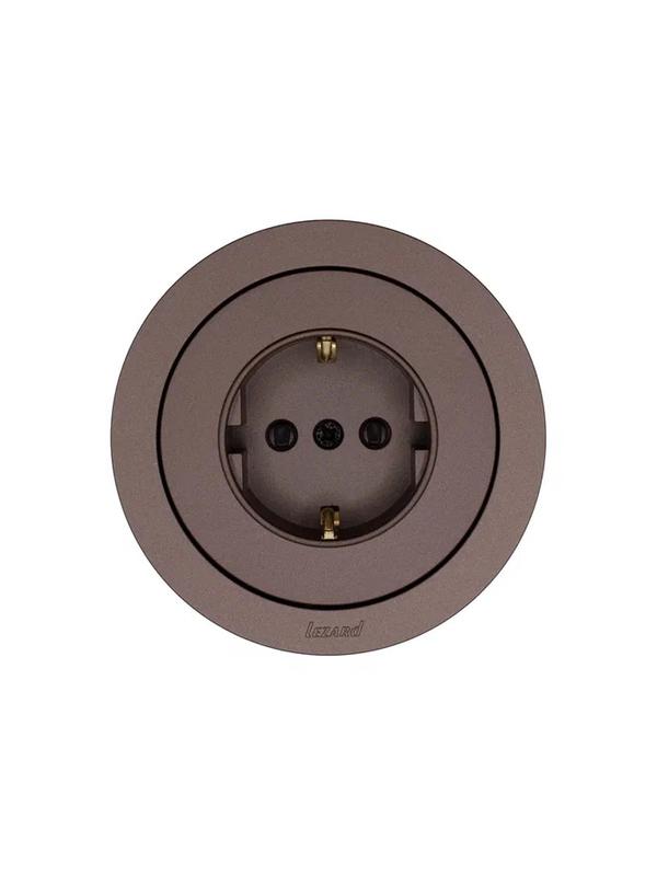 Розетка 1-м OSEN IP20 16А с защ. шторками ПБТ механизм шоколад LEZARD 743-7388-124B