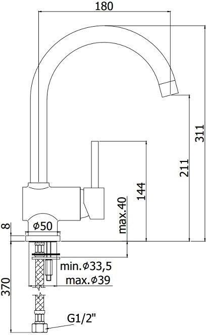 Смеситель для кухни Paffoni Stick SK180CR