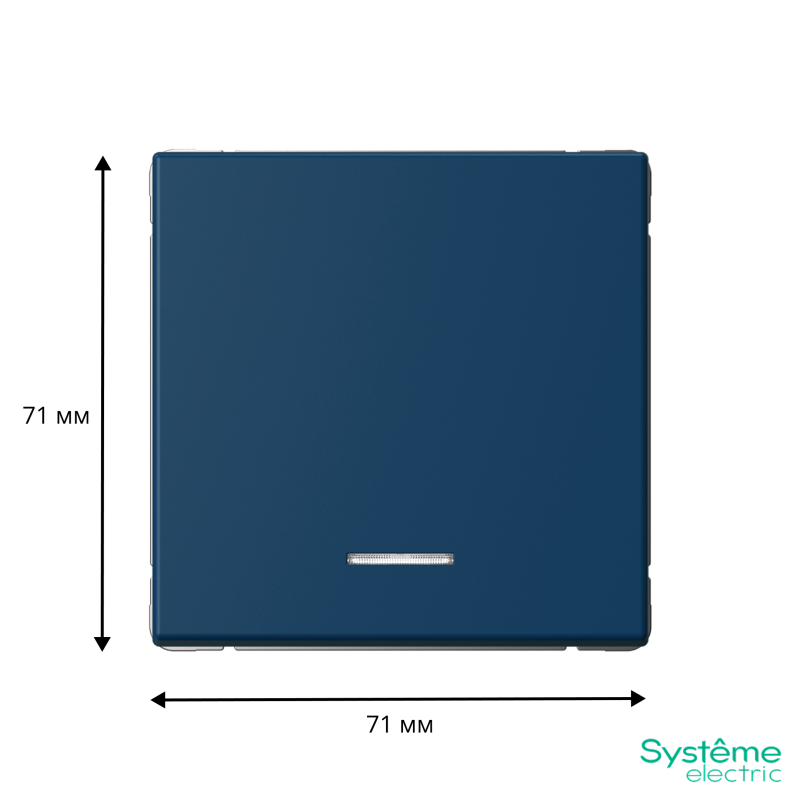 Выключатель кнопочный 1-кл. ArtGallery 10А с подсветкой механизм аквамарин SE GAL001116