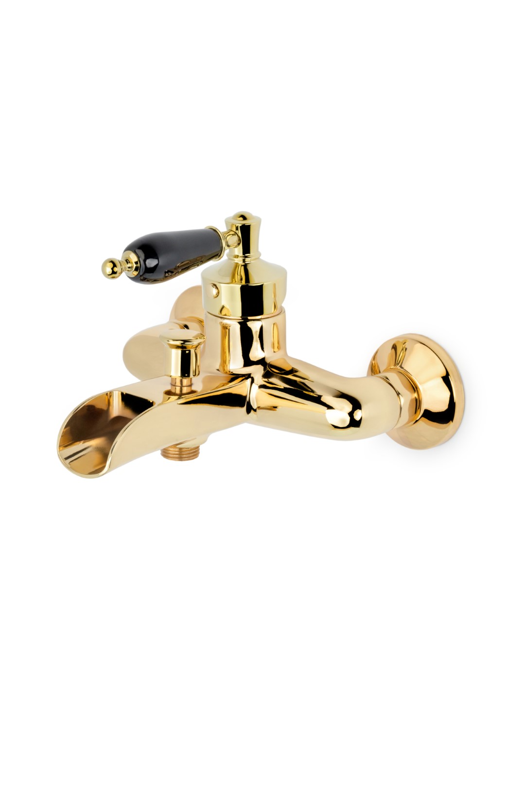 Смеситель для ванны Vogue золото с черной керамикой