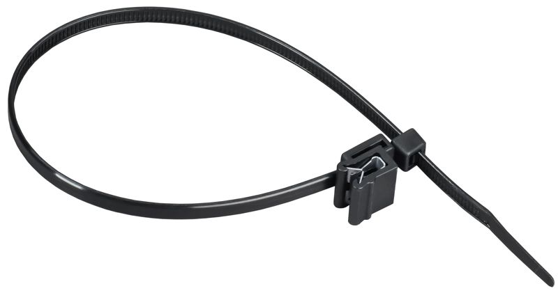 Хомут 4.8х280мм P6.6 с креплением на кромку черн. (уп.100шт) IEK UHH17-D048-280-100-K02