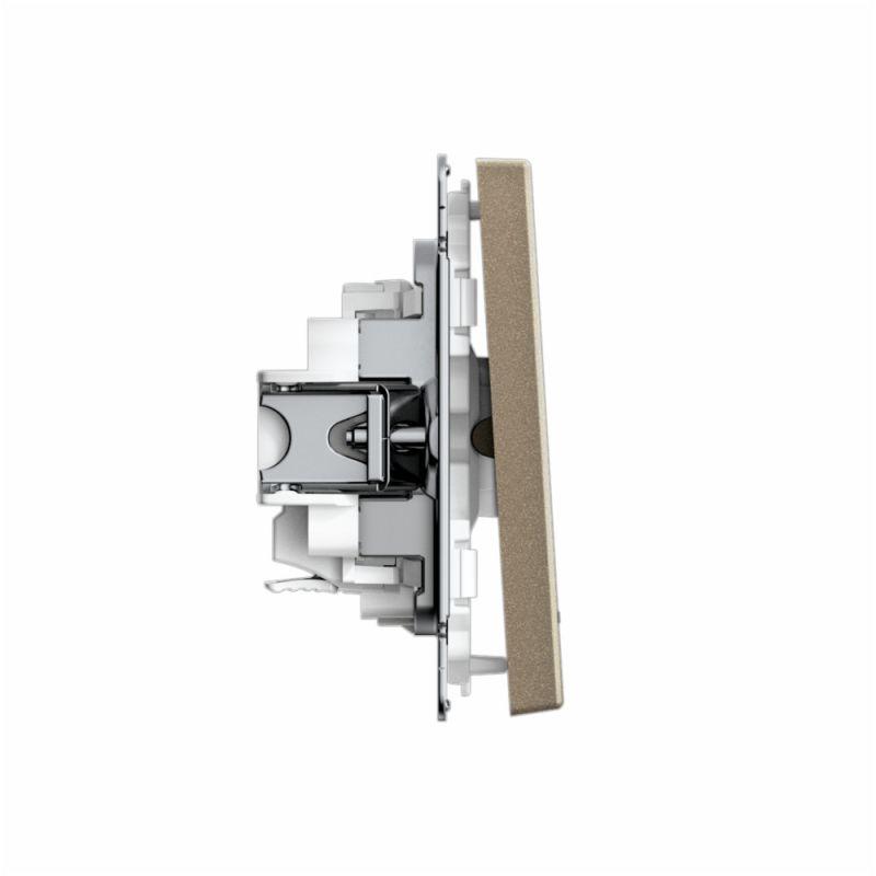 Выключатель 1-кл. ArtGallery 10AX с подсветкой быстрозажим. клем. механизм шампань SE GAL000513S