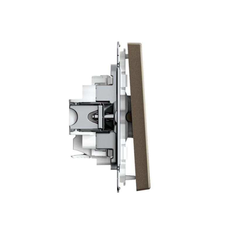 Выключатель кнопочный 1-кл. ArtGallery быстрозажим. клем. механизм мокко SE GAL000615S