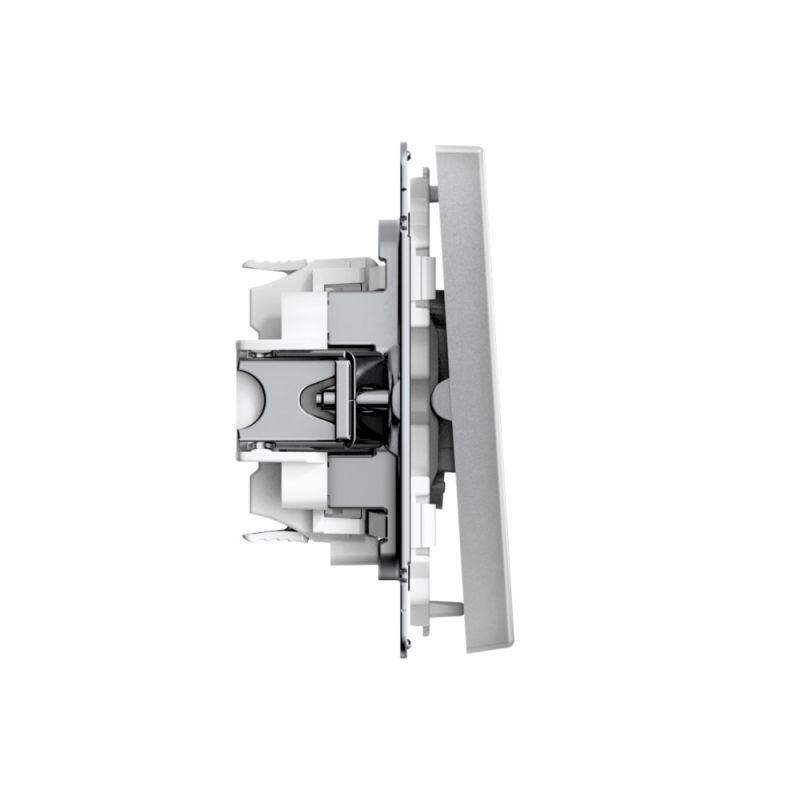 Выключатель кнопочный 2-кл. ArtGallery 10AX быстрозажим. клем. механизм алюм. SE GAL000317S