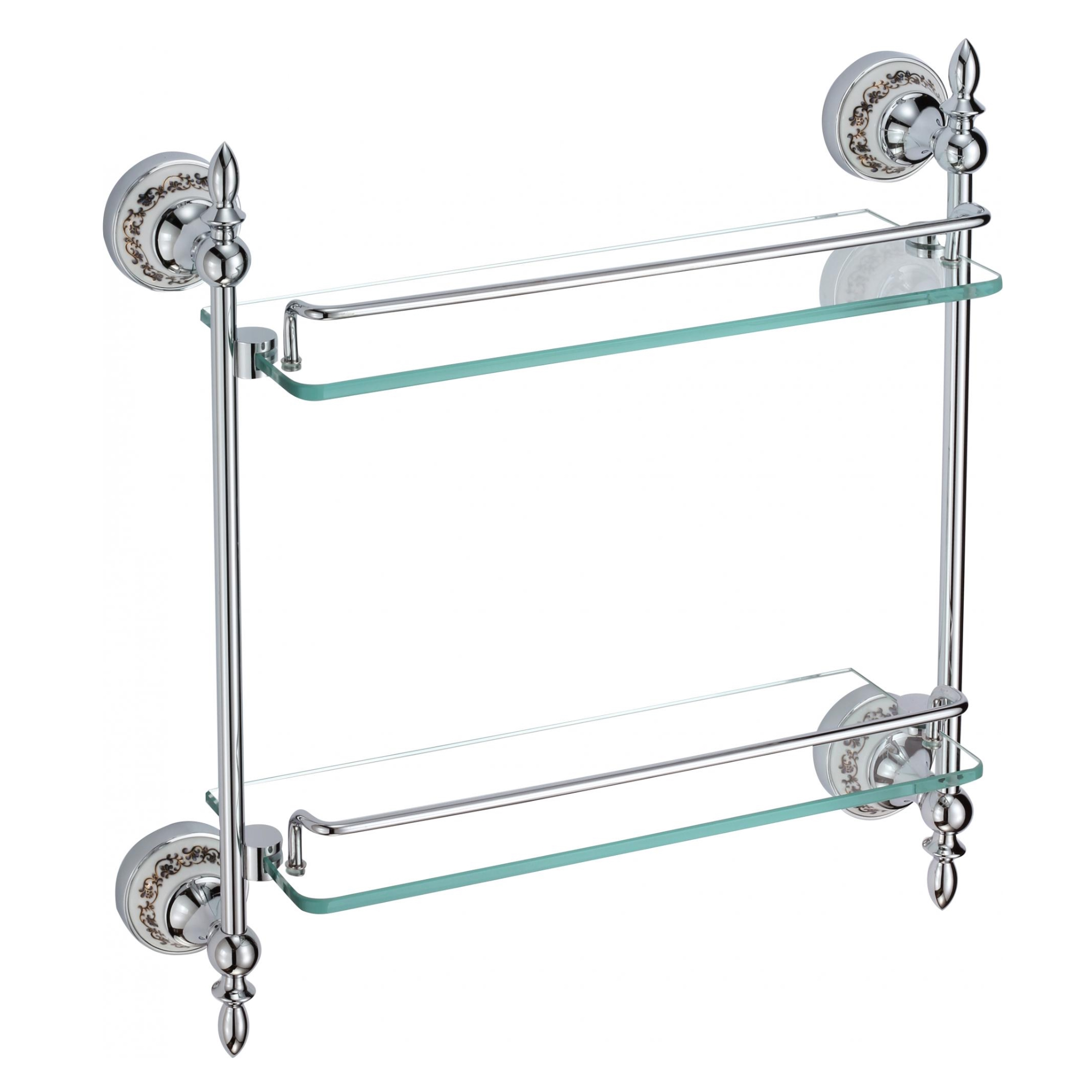 Полка стеклянная Savol S-06822A, хром