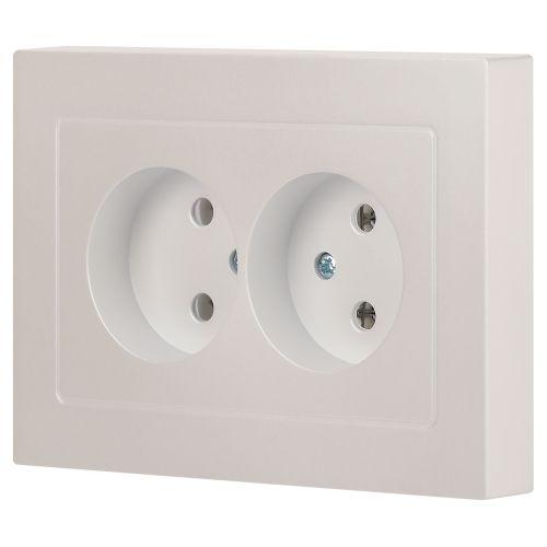 Розетка 2-м СП Accent 6-204-06 16А IP20 250В 2P AL/CU перламутр. Intro Б0063446