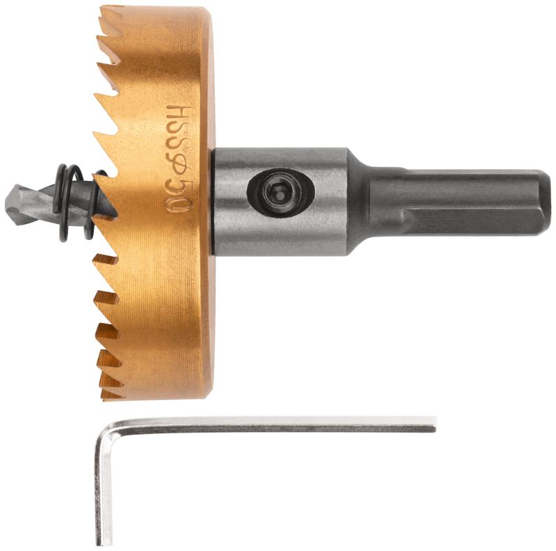 Коронка кольцевая пометаллу HSS сталь титановое покрытие 50мм FIT 36878