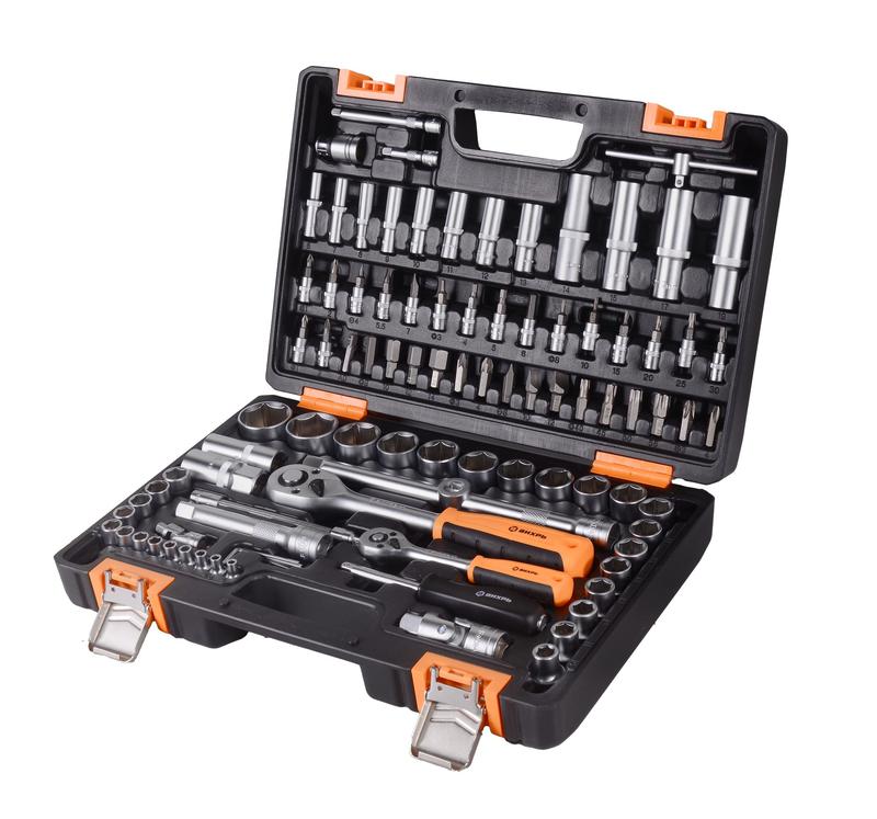 Набор инструментов АВТО 1/2дюйм 1/4дюйм CrV в кейсе 94 предмета Вихрь 73/6/7/7