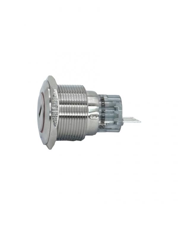 Переключатель GQ22-L-11Y/23/S IP40 1НО+1НЗ на 2 положения без фиксации замок с ключом I-II d22мм метал. Электротехник ET259216