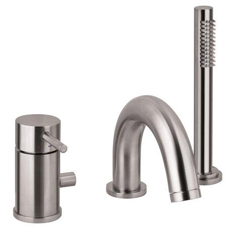 Смеситель на борт ванны на 3 отв Paffoni LIGHT LIG047ST Steel looking