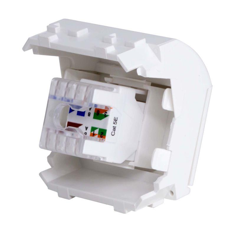 Розетка компьютерная 1-м СП 2мод. Brava RJ45 кат.5E бел. DKC 76655B
