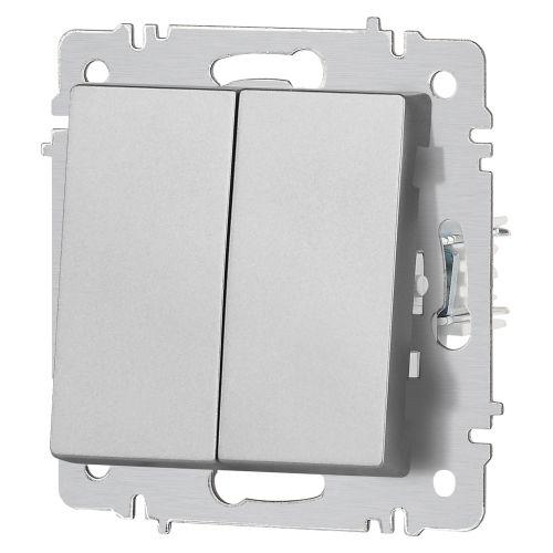 Выключатель 2-кл. СП Accent 6-104-03 10А IP20 250В AL/CU алюм. Intro Б0063484