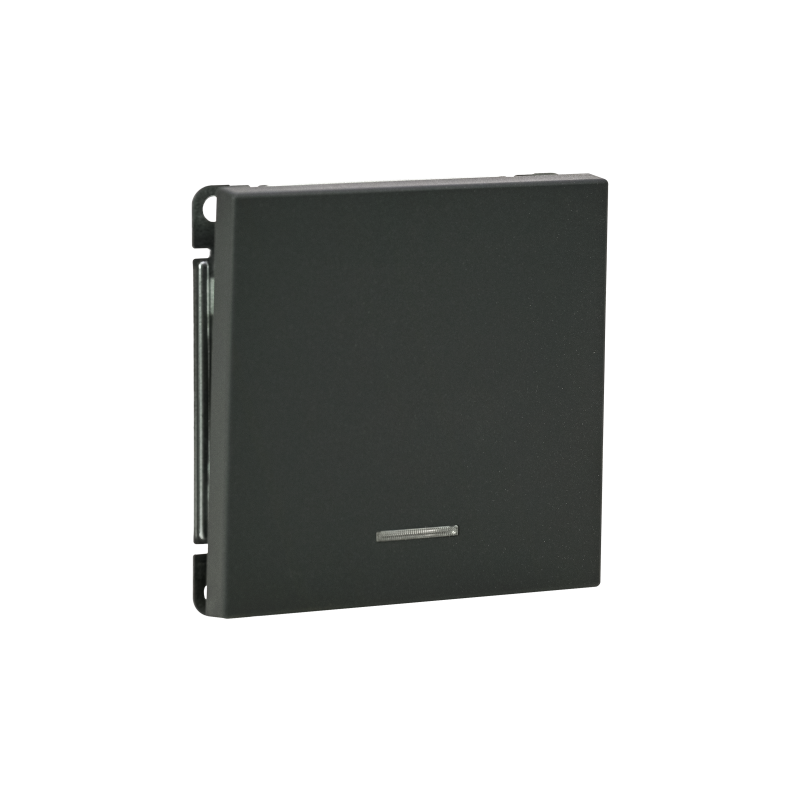 Выключатель кнопочный 1-кл. ArtGallery 10А с подсветкой механизм базальт SE GAL001416